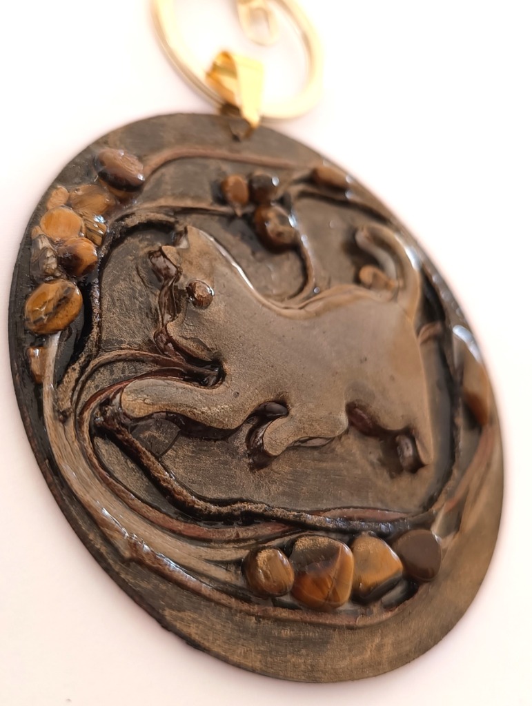 Χειροποίητο Bag Charm "Mystic Cat". Μοναδικό διακοσμητικό για τσάντα (One of a Kind) - 4