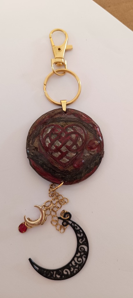 Χειροποίητο Bag Charm "Crimson Heart". Dark Romantic Αξεσουάρ Τσάντας - 1