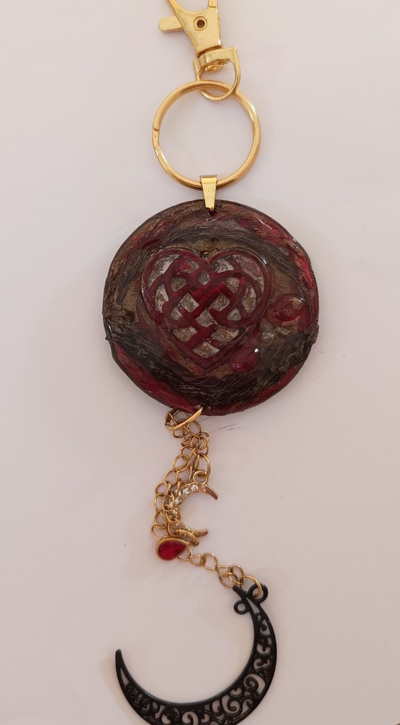 Χειροποίητο Bag Charm "Crimson Heart". Dark Romantic Αξεσουάρ Τσάντας - 3