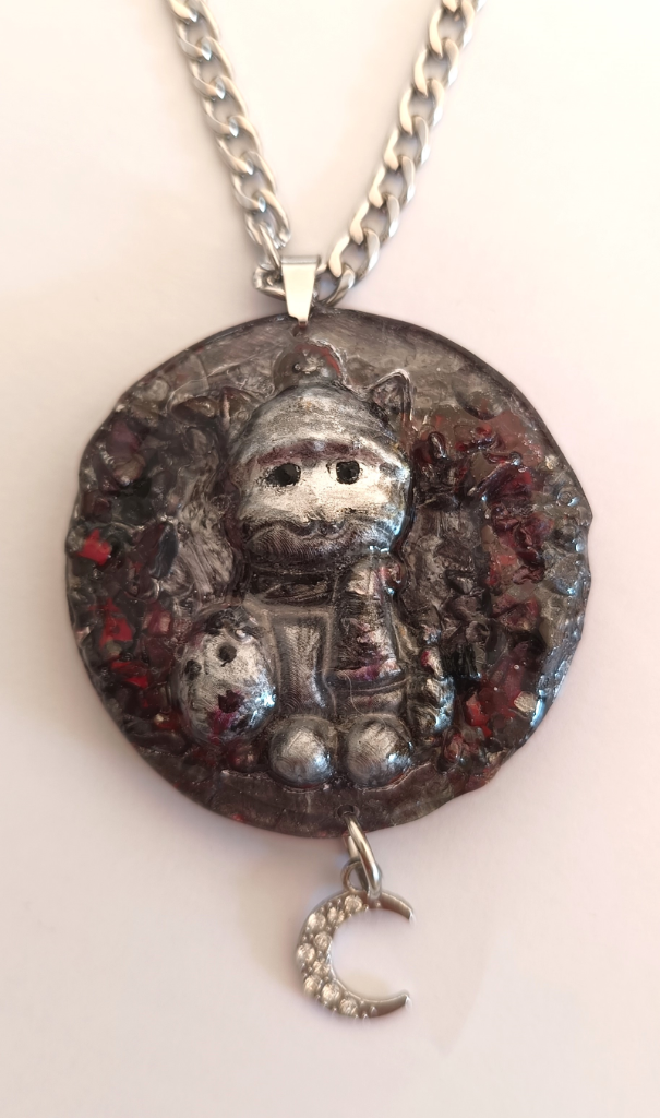 Cat Necklace "Moon Guardian" (One of a Kind) - 1