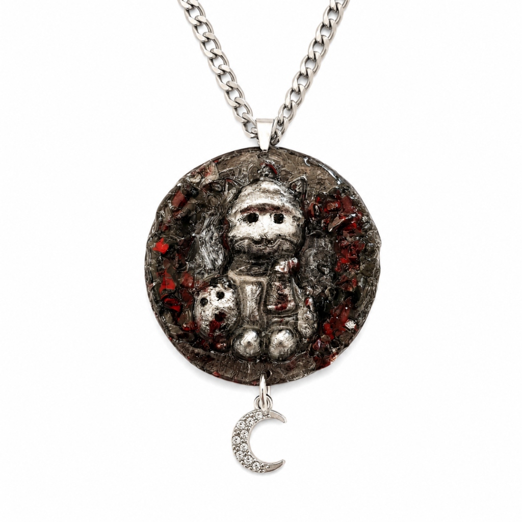 Cat Necklace "Moon Guardian" (One of a Kind) - 2