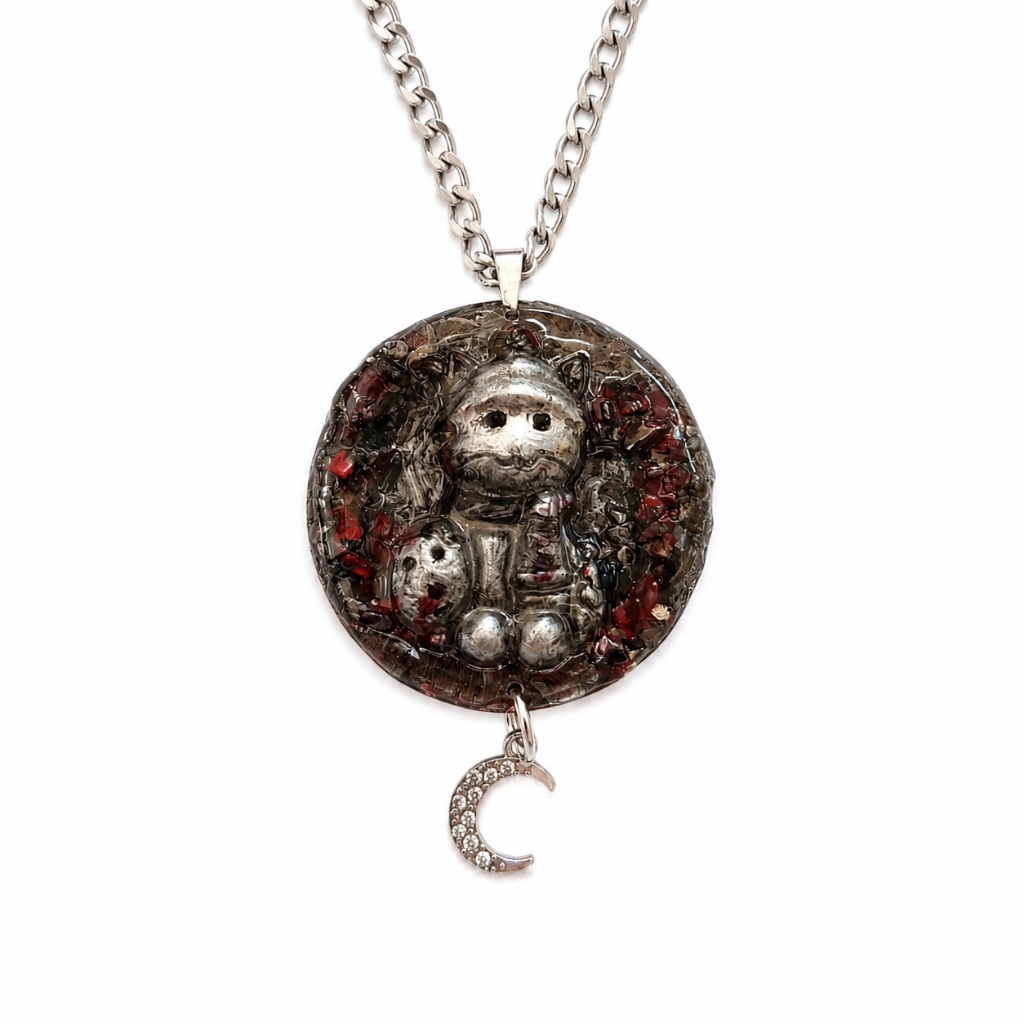 Cat Necklace "Moon Guardian" (One of a Kind) - 3