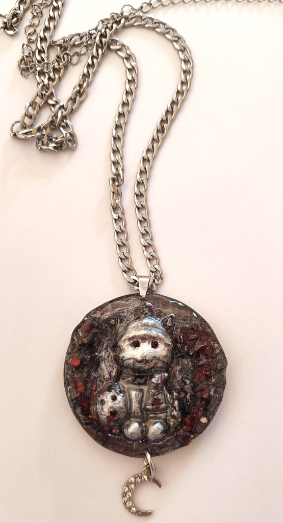 Cat Necklace "Moon Guardian" (One of a Kind) - 4