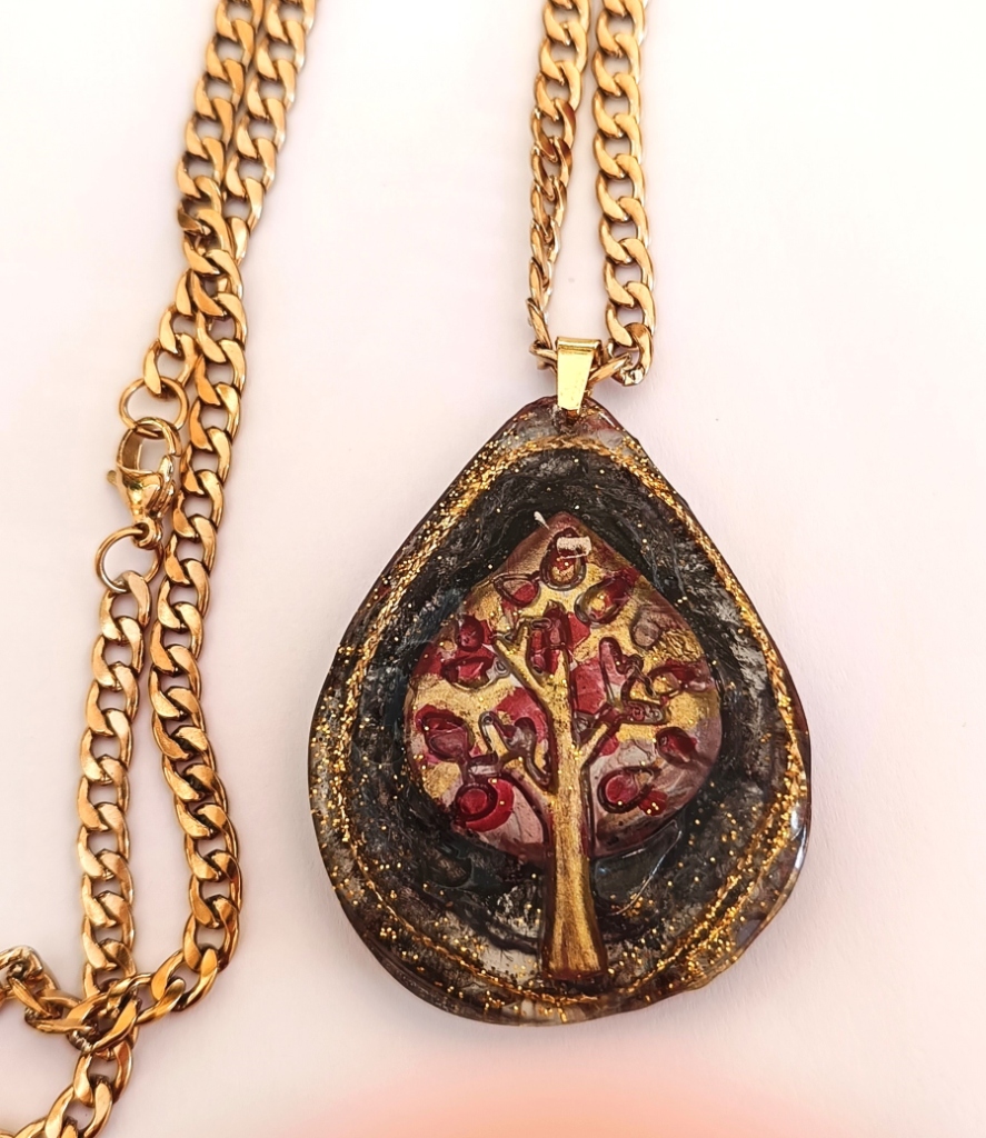Χειροποίητο Μενταγιόν "Golden Tree of Life" (One of a Kind)