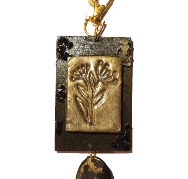 Χειροποίητο Bag Charm "Gilded Wildflower" (One of a Kind) - 4