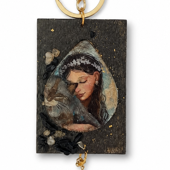 Χειροποίητο Bag Charm "Midnight Muse" (One of a Kind)