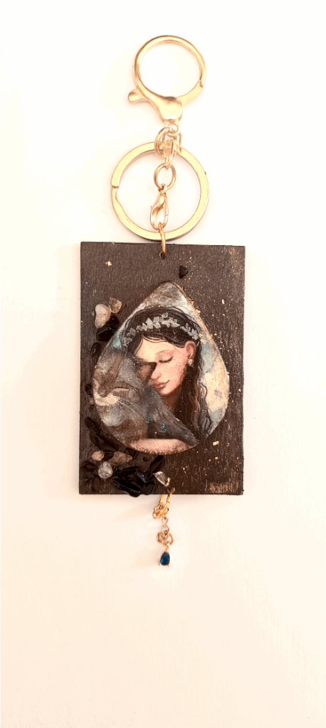 Χειροποίητο Bag Charm "Midnight Muse" (One of a Kind)