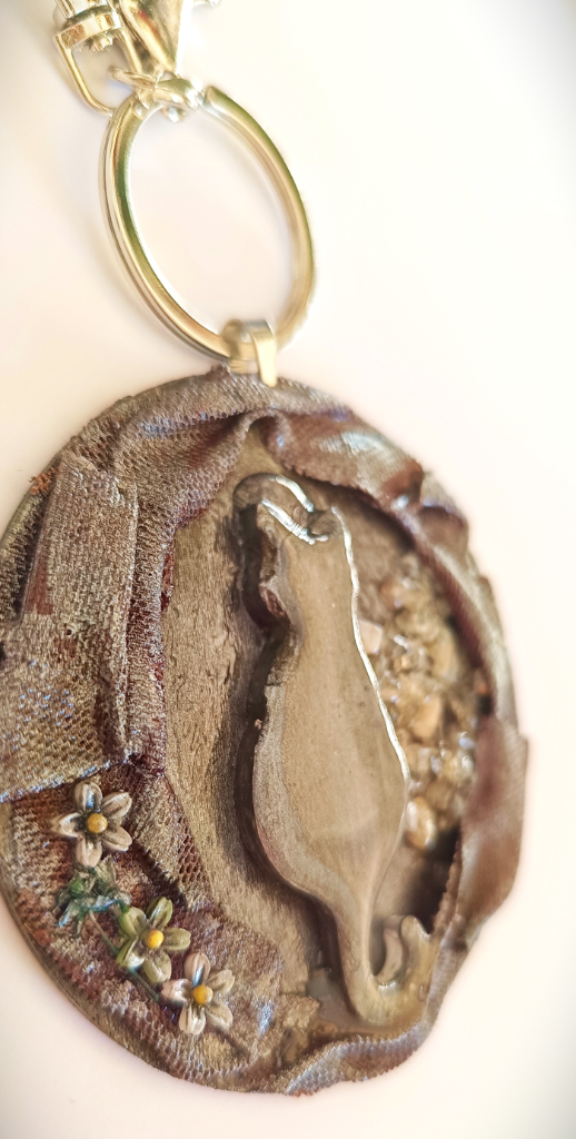 Χειροποίητο Bag Charm "Feline Reverie" (One of a Kind)