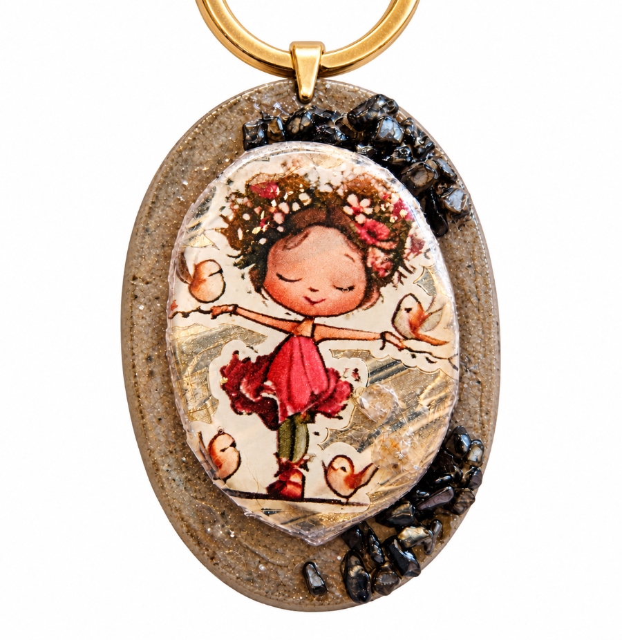 Χειροποίητο Bag Charm "Rosella" (One of a Kind)