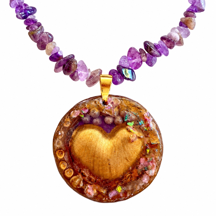 Χειροποίητο Μενταγιόν "Amethyra" (One of a Kind)